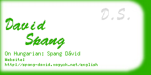 david spang business card